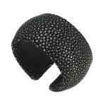 Les poulettes bijoux x bracelet cuir large noir
