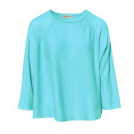 Les poulettes bijoux - pull en cachemire ample col rond - turquoise