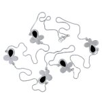 Les poulettes bijoux - sautoir argent 925 et papillons argent onyx noir