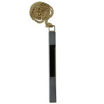 Les poulettes bijoux - sautoir rectangle en laiton et verre feuillet� noir