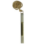 Les poulettes bijoux - sautoir rectangle en laiton et verre feuillet� transparent