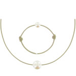 Les poulettes bijoux set collier et bracelet lien la perle blanche des poulettes - c