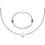 Les poulettes bijoux set collier et bracelet lien la perle blanche des poulettes - c