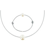 Les poulettes bijoux set collier et bracelet lien la perle blanche des poulettes - c
