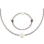 Les poulettes bijoux set collier et bracelet lien la perle blanche des poulettes - c