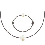Les poulettes bijoux set collier et bracelet lien la perle blanche des poulettes - c