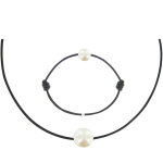 Les poulettes bijoux set collier et bracelet lien la perle blanche des poulettes - c