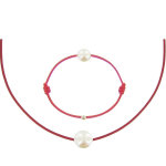 Les poulettes bijoux set collier et bracelet lien la perle blanche des poulettes - c