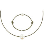 Les poulettes bijoux set collier et bracelet lien la perle blanche des poulettes - c