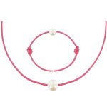 Les poulettes bijoux set collier et bracelet lien la perle blanche des poulettes - c
