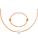 Les poulettes bijoux set collier et bracelet lien la perle blanche des poulettes - c