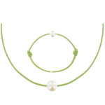Les poulettes bijoux set collier et bracelet lien la perle blanche des poulettes - c