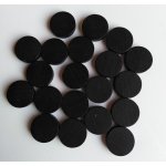 20 pions noirs en bois pour jeu de dames