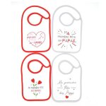 4 bavoirs f?tes de famille naissance - babycalin