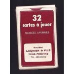 Ancien jeu de 32 cartes a jouer support publicitaire : soci�t� lasnier et fils 77160 provins , carburants ...