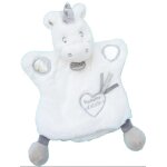 Baby nat' doudou semi plat marionnette licorne blanche gris poussi�res d'�toile peluche b�b� fille ou ...