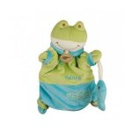 Babynat - doudou grenouille vert et bleu zoe adore nager
