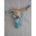 Babynat doudou hochet pouet les mem' pacap lapin bleu cape bruit de papier baby nat bn785 bn 785