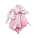 Babynat - doudou lapin les toudoux plat rose cape blanche bn0271