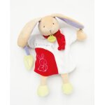 Babynat - doudou marionnette lapin rouge et blanc il etait une fois