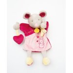 Babynat - doudou marionnette souris rose rouge il etait une fois