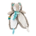 Babynat - doudou ours renard gris et bleu frisounours bn0382