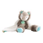 Babynat - doudou ours renard gris et bleu frisounours pantin avec doudou bn0383