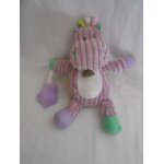 Babynat doudou pantin activite hippo hippopotame 27 cm les cotel�s doubambins violet parme mauve vert ...
