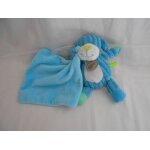 Babynat - doudou peluche chien baby nat bn735 bn 735 bleu vert les coteles les doubambins mouchoir carre ...