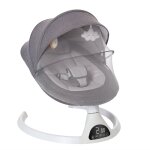 Balancelle bb transat electrique balanoire a 5 vitesses avec affichage led, musique bluetooth, 0 - ...