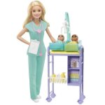 Barbie - coffret barbie pdiatre blonde - coffret poupe mannequin - 3 ans et +