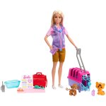 Barbie barbie - sauvetage d'animaux - coffret poup�e blonde et accessoires