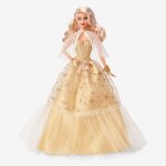 Barbie - barbie joyeux nol 2023 - poupe robe dore et cheveux blonds