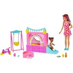 Barbie - skipper baby - sitter - coffret chteau gonflable