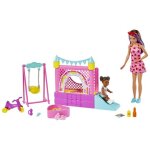 Barbie skipper babysitters inc. - skipper baby - sitter - coffret ch�teau gonflable