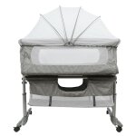Berceau cododo, hauteur rglable, capacit de charge 50kg, 92 * 58 * 70 - 90cm, gris.