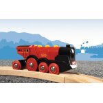 Bri train locomotive rouge puissante a piles