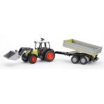 Bruder tracteur claas avec fourche et remorque
