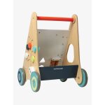 Chariot de marche avec freins en bois fsc multicolore - jouets - vertbaudet