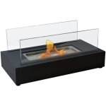 Chemine bio de table rectangulaire avec deux ecrans en verre tremp algeiros purline