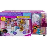 Coffret barbie grand dressing transportable + 1 poupe mannequin + 25 accessoires - set habit vtement ...