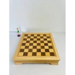 Coffret de jeux en bois - echecs, dames, dominos, carte. . .
