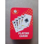 Coffret en mtal de 2 jeux de 54 cartes plastifies haute qualit