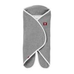 Couverture babynomade 0 - 6 mois double polaire gris clair / blanc