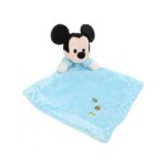 Disney doudou plat bleu mickey - peluche enfant