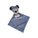 Disney doudou plat brille dans la nuit mickey - doudou bleu - peluche enfant