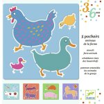 Djeco 5 pochoirs les animaux de la ferme