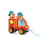 Djeco - camion de pompier en bois a tirer