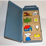 Domino en bois educatif d'veil ragiono malette de 20 pieces grand format