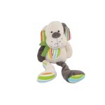 Doudou aksent collection chien longues jambes beige rayure rayee bleu vert blanc. . .